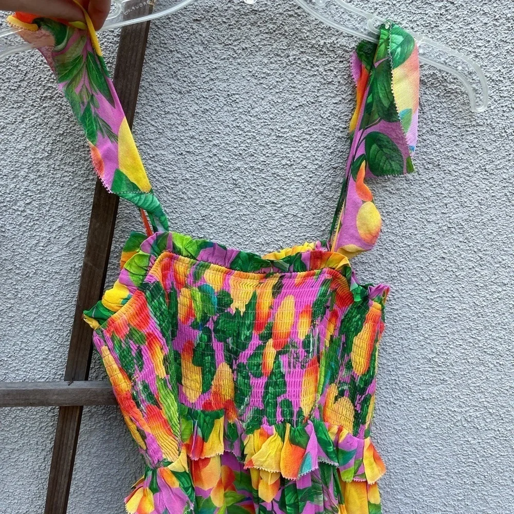 FARM Rio Orange Sunset Maxi Dress NWT! New with tags!! - Picture 11 of 12